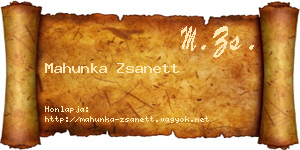 Mahunka Zsanett névjegykártya